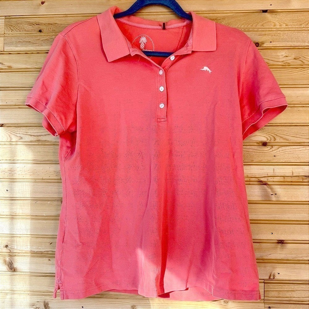 Tommy Bahama Golf Shirt Polo Pink XS Preppy Boat Normcore Work Outing Sporty